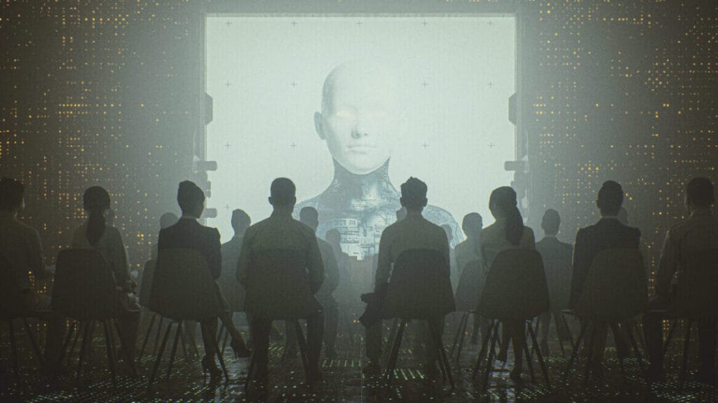 Futuristic cyborg depicting control. 