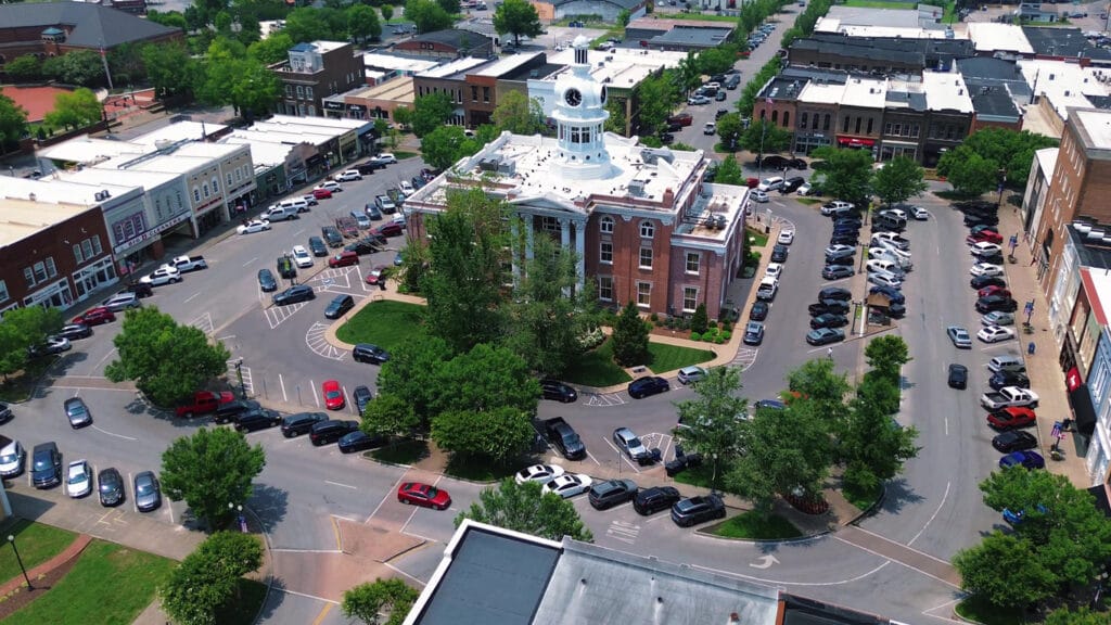 July 11, 2023: An aerial view of Murfreesboro, Tenn. 