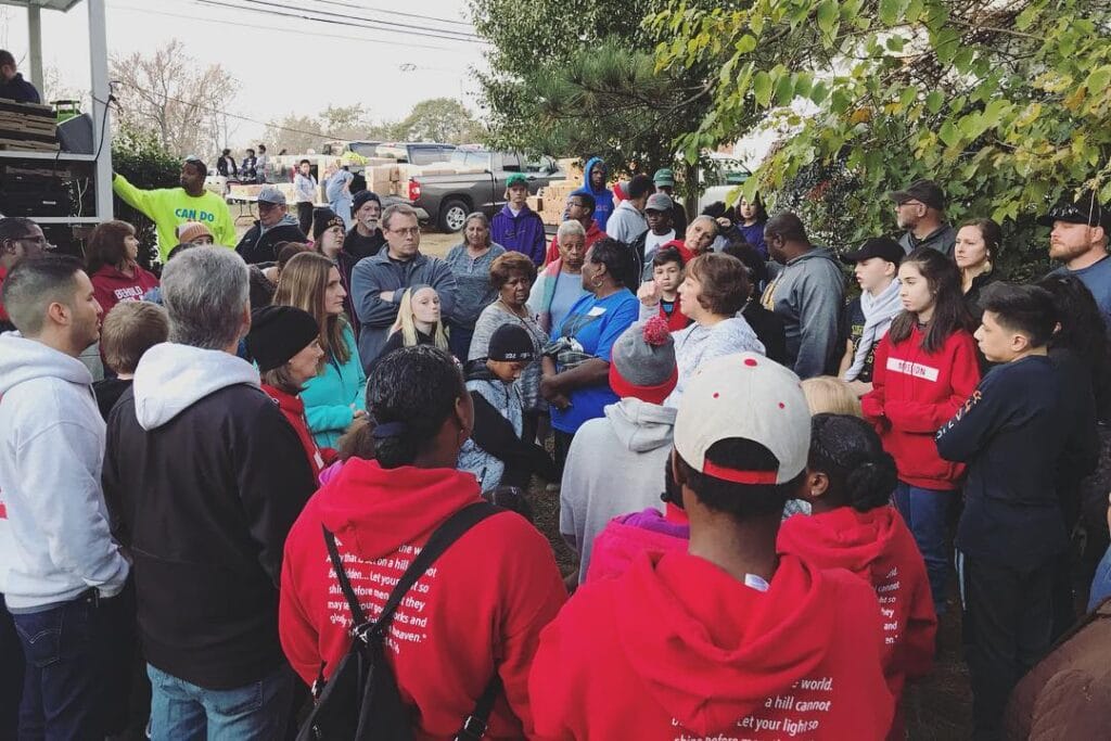 Volunteers from Calvary Chapel in Clayton assemble at With Love from Jesus. (2018). 