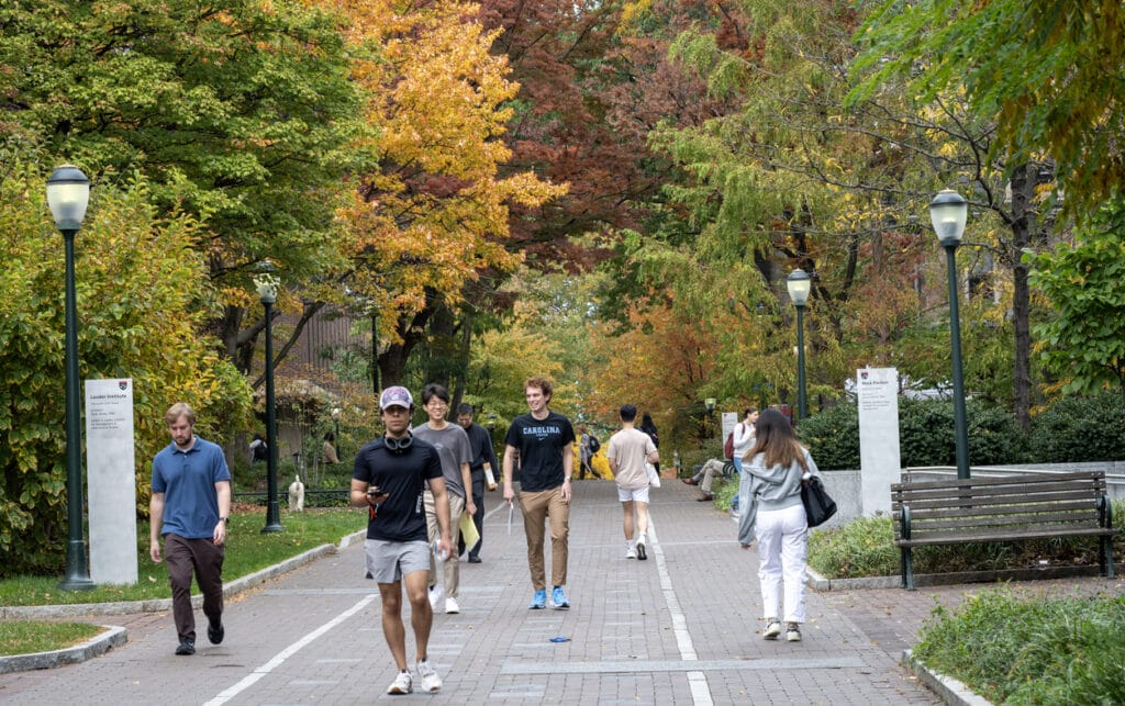 Philadelphia, USA - October 27, 2023. Campus view of University of Pennsylvania in Autumn. 