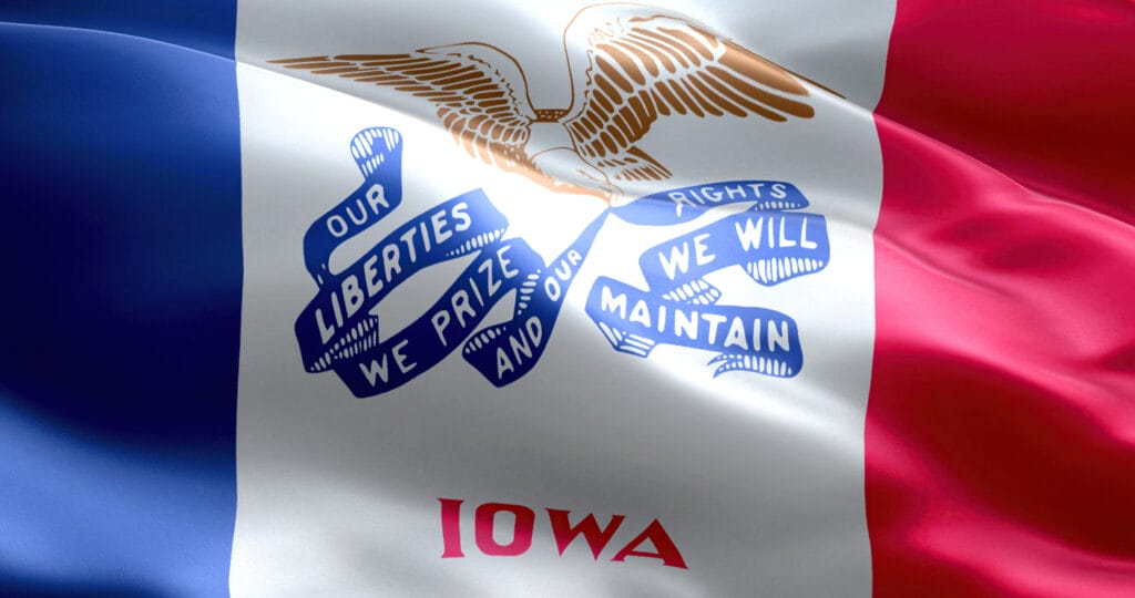 Iowa state flag. 