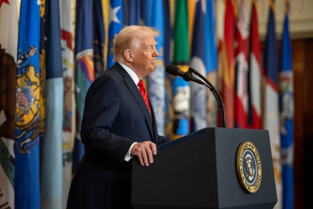 President Trump speaks at his Executive Order signing ceremony in early March in his attempt to close the U.S. Department of Education. (WhiteHouse.Gov)  