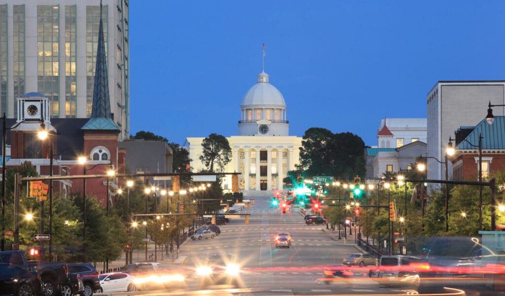 Downtown Montgomery, state capital of Alabama