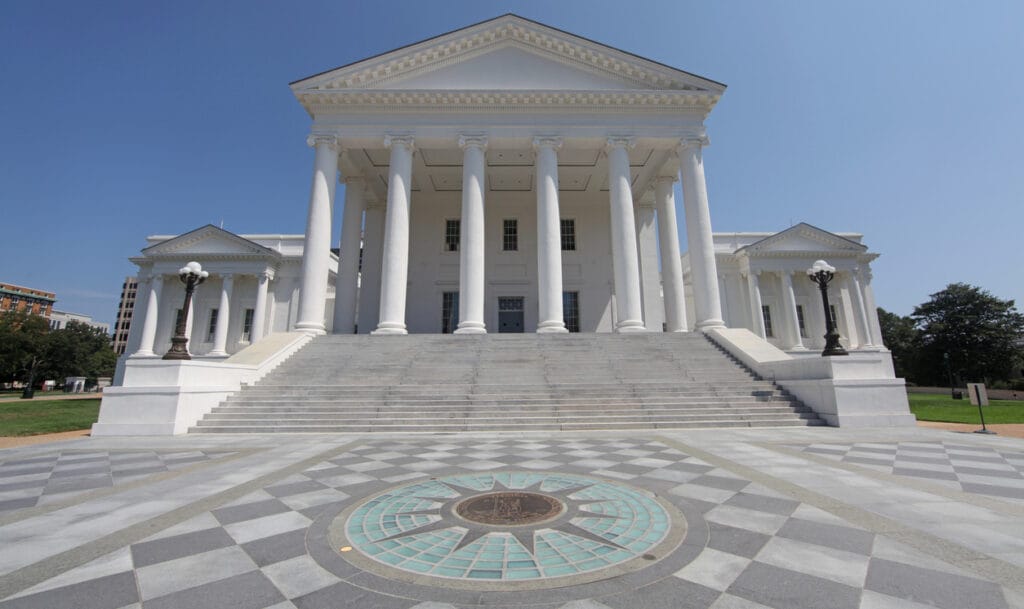 The Virginia State Capitol Building in Richmond. 