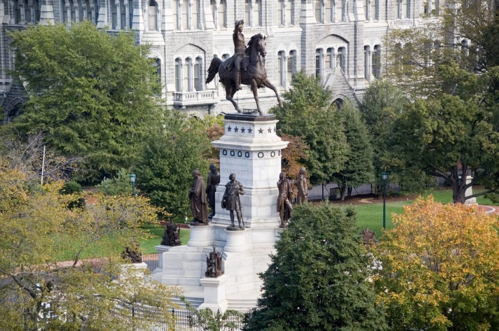 George Washington statue on the capitol grounds in Richmond, Virginia