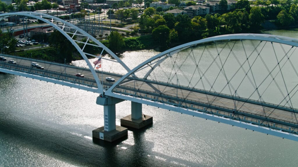 Broadway Bridge across the Arkansas River in Little Rock.   