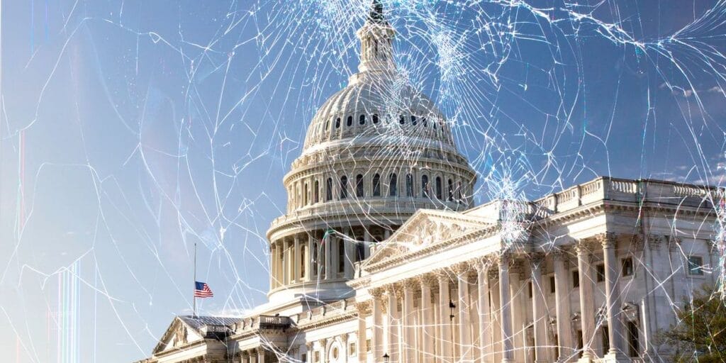 Concept showing a broken TV screen. 