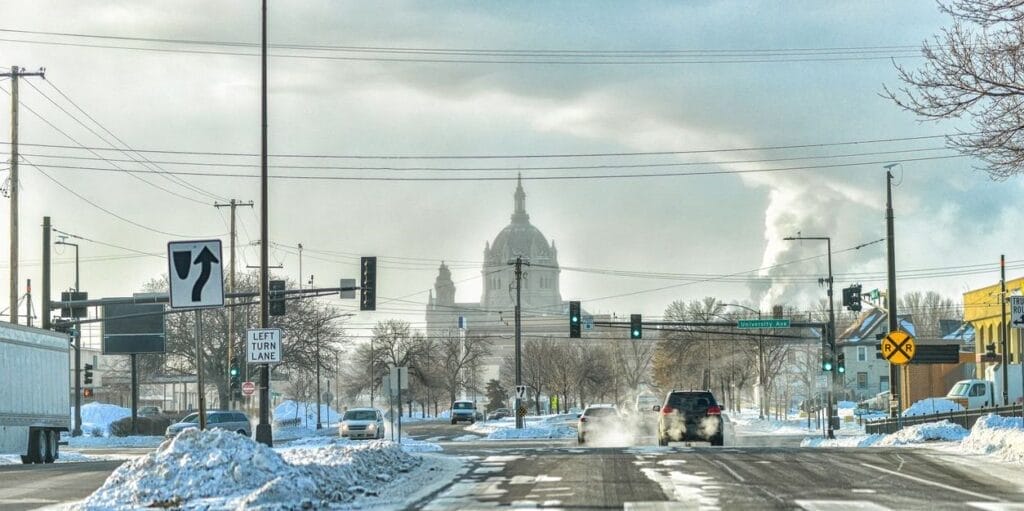 Polar Vortex  - Minnesota Winter Cold in St. Paul the State Capital.