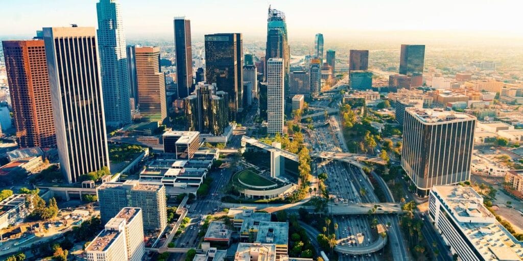 Aerial photo of Los Angeles, California. 